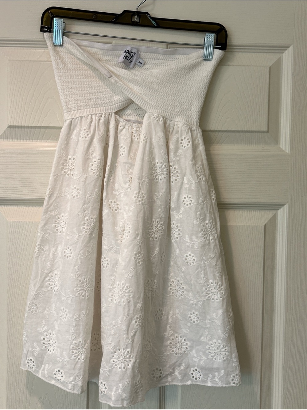 Princess Polly White Strapless Eyelet Dress